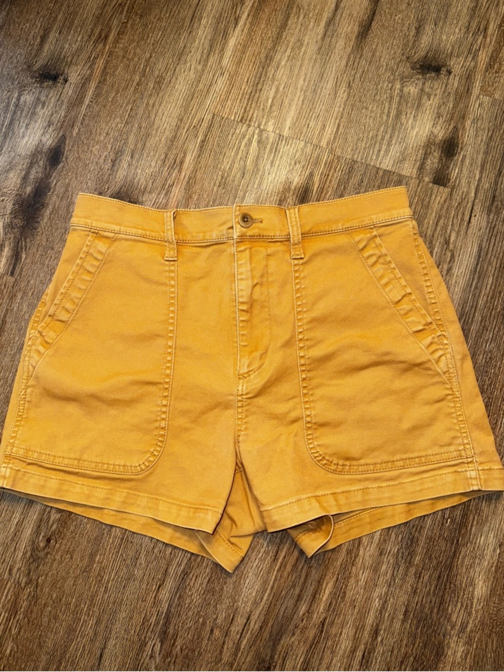 Madewell Mustard yellow high rise shorts